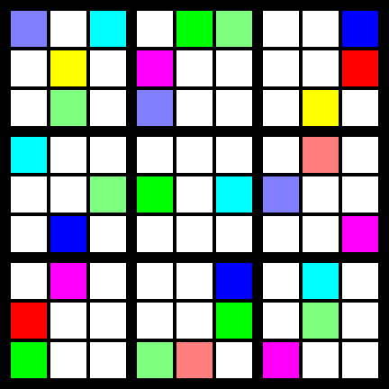 coloriage de la grille de l'exemple 1