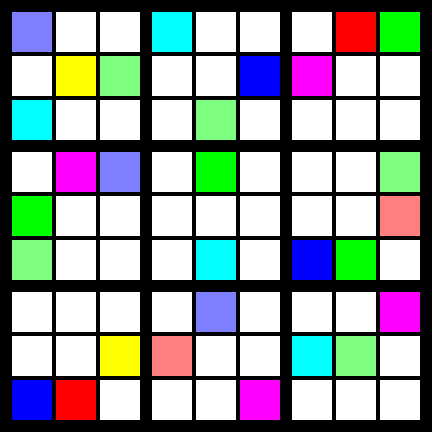 coloriage de la grille de l'exemple 1
