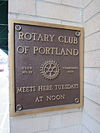 Governor Hotel, Rotary Club of Portland plaque.JPG